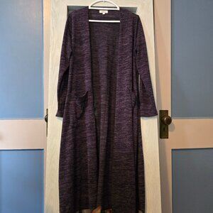 Lularoe Heathered Purple Long Cardigan